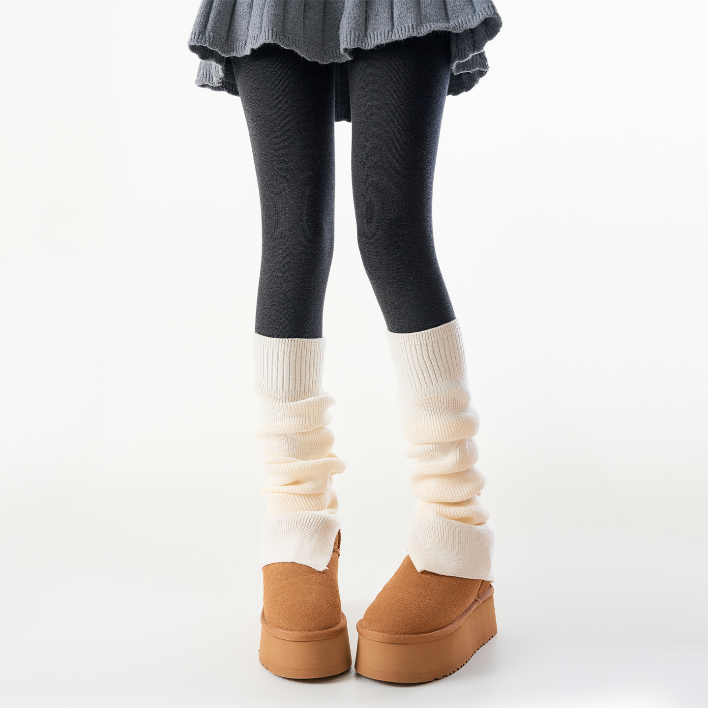 派米灰色打底裤女秋冬款加厚保暖显瘦防滑不易掉档冬季时尚连裤袜 - 图0