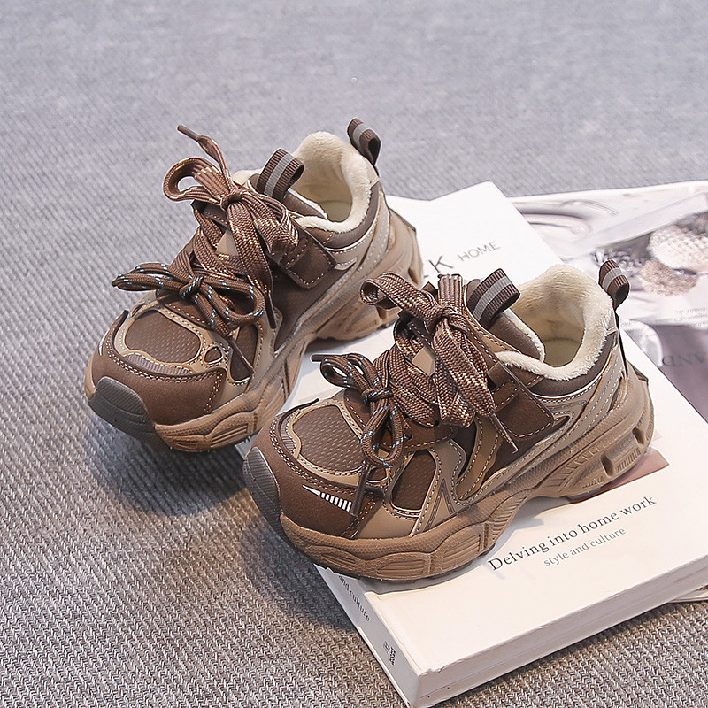 儿童厚底复古老爹鞋男女童加绒防滑运动鞋子秋冬新款大童休闲鞋子,淘宝优惠券,粉丝福利购,淘宝优惠卷