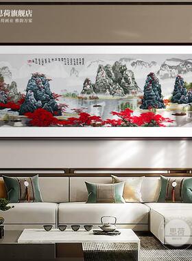 绣山水画花开富贵刺绣办公室挂画会客厅Q高端装饰画餐厅入户壁画