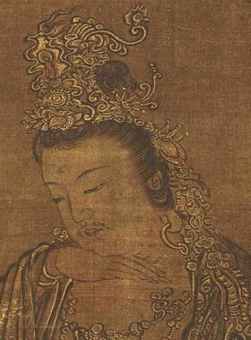全如意轮观音图古字画N人物立轴真迹微喷复制佛家庄严装饰画挂画