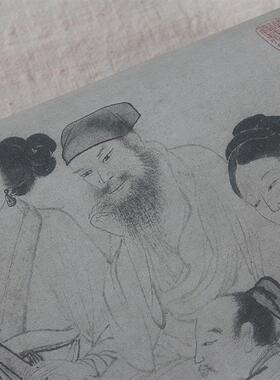 0.9北京p故宫博物院人物P名画真迹复制品 明 吴伟 歌舞图53x100cm