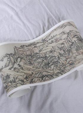 :1清四王K 王原祁山水画晴峦霁翠卷 克利夫兰美术馆藏画真迹复制