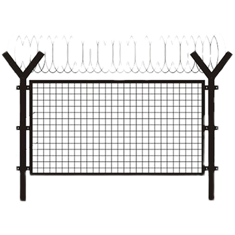 监狱护栏网机场围栏网防攀爬刀刺护栏网军事边防Y型柱防护网-图3