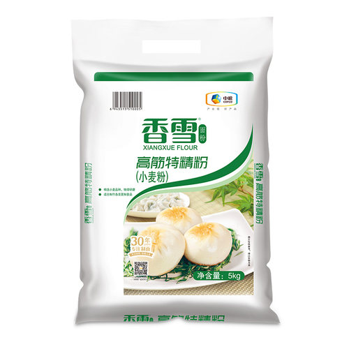 香雪高筋特精粉白面小麦粉5Kg高筋饺子包子面条馒头面粉 中粮出品 - 图0