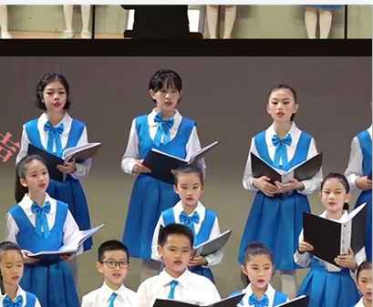 儿童大合唱团演出服中小学生演讲朗诵比赛表演服装小学男女童蓝色 - 图0