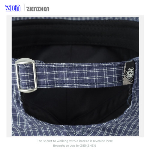 Zien 韩国格子字母刺绣鸭舌帽子男女夏百搭宽檐软顶棒球帽显脸小 - 图3