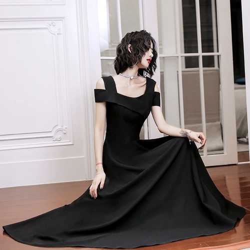 Черное элитное летнее вечернее платье, яркий броский стиль, изысканный стиль