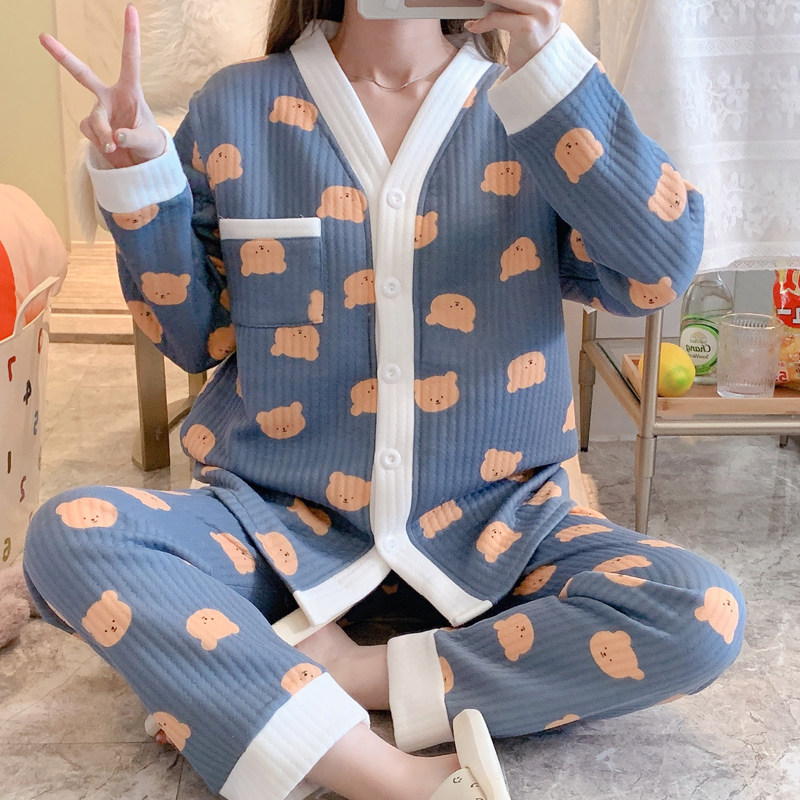 加厚空气棉月子服女12月份3 古芭莱家居服套装