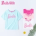 Quần áo trẻ em Barbie vui vẻ mùa hè váy bé gái áo thun cotton ngắn tay trẻ em áo thun bé gái nước ngoài - Áo thun quần áo sành điệu cho be gái Áo thun