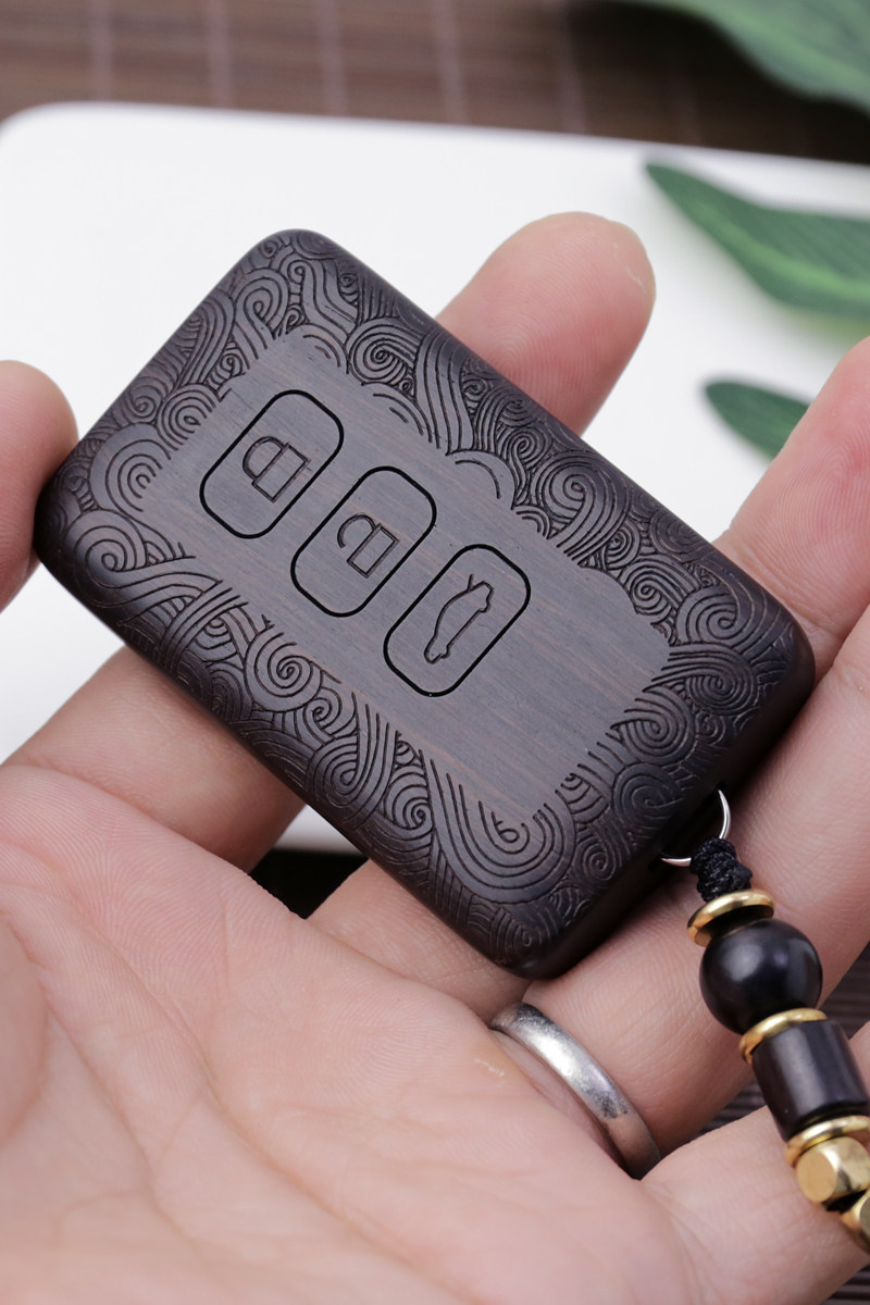 适用于丰田09-12老款RAV4汽车钥匙个性定制改装檀木材质替换外壳-图0