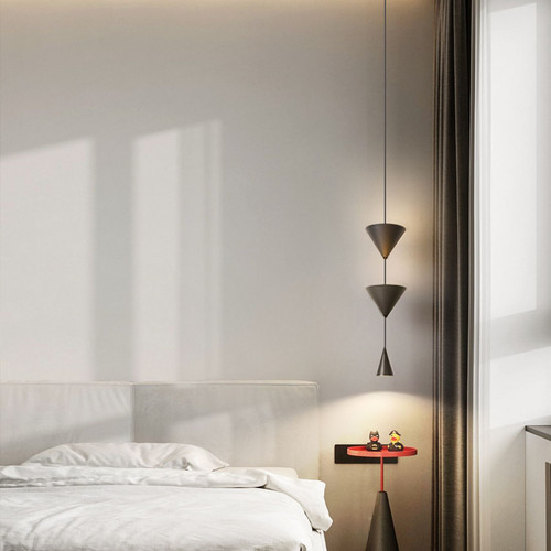 北欧设计师吊灯创意简约卧室床头吊灯走廊吧台墙角锥形极简小吊灯 - 图1
