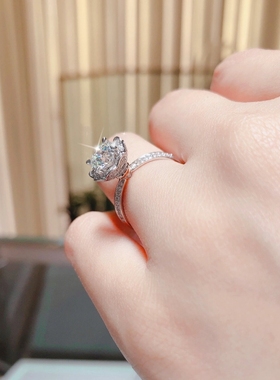 莫桑石钻戒复古手捧花戒指