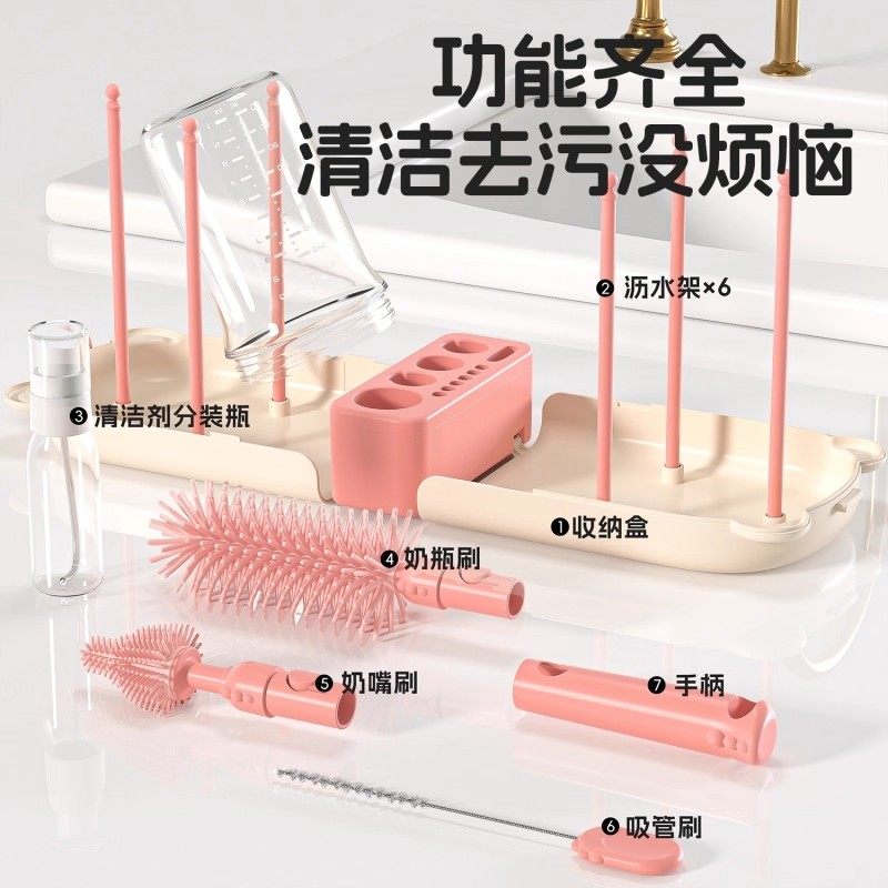 硅胶奶瓶刷便携式外出收纳盒套装奶瓶清洁刷新生婴儿奶嘴清洗涮子,淘宝优惠券,粉丝福利购,淘宝优惠卷