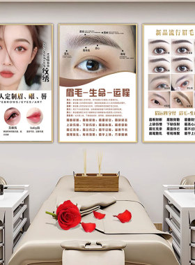 纹绣海报眉眼唇广告纹眉美甲美睫