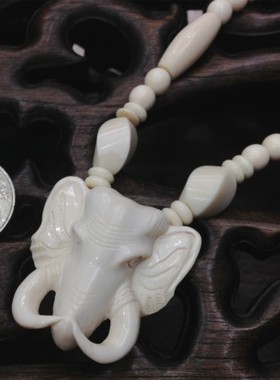 泰国白色手工雕刻波西米亚风套链