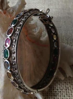 泰国进口天然彩色宝石网聚手镯