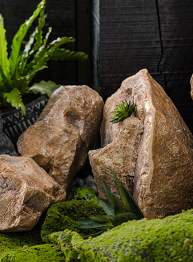 仿真石头造景室内绿植景观石道具
