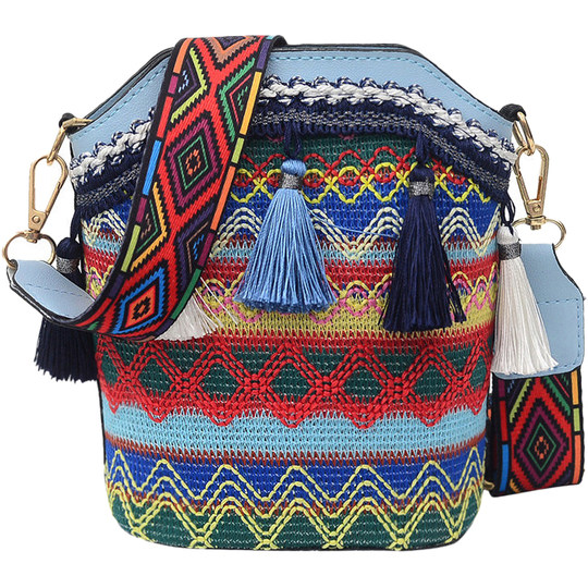 Guangxi Zhuang brocade pattern Zhuang ethnic woven cloth bag