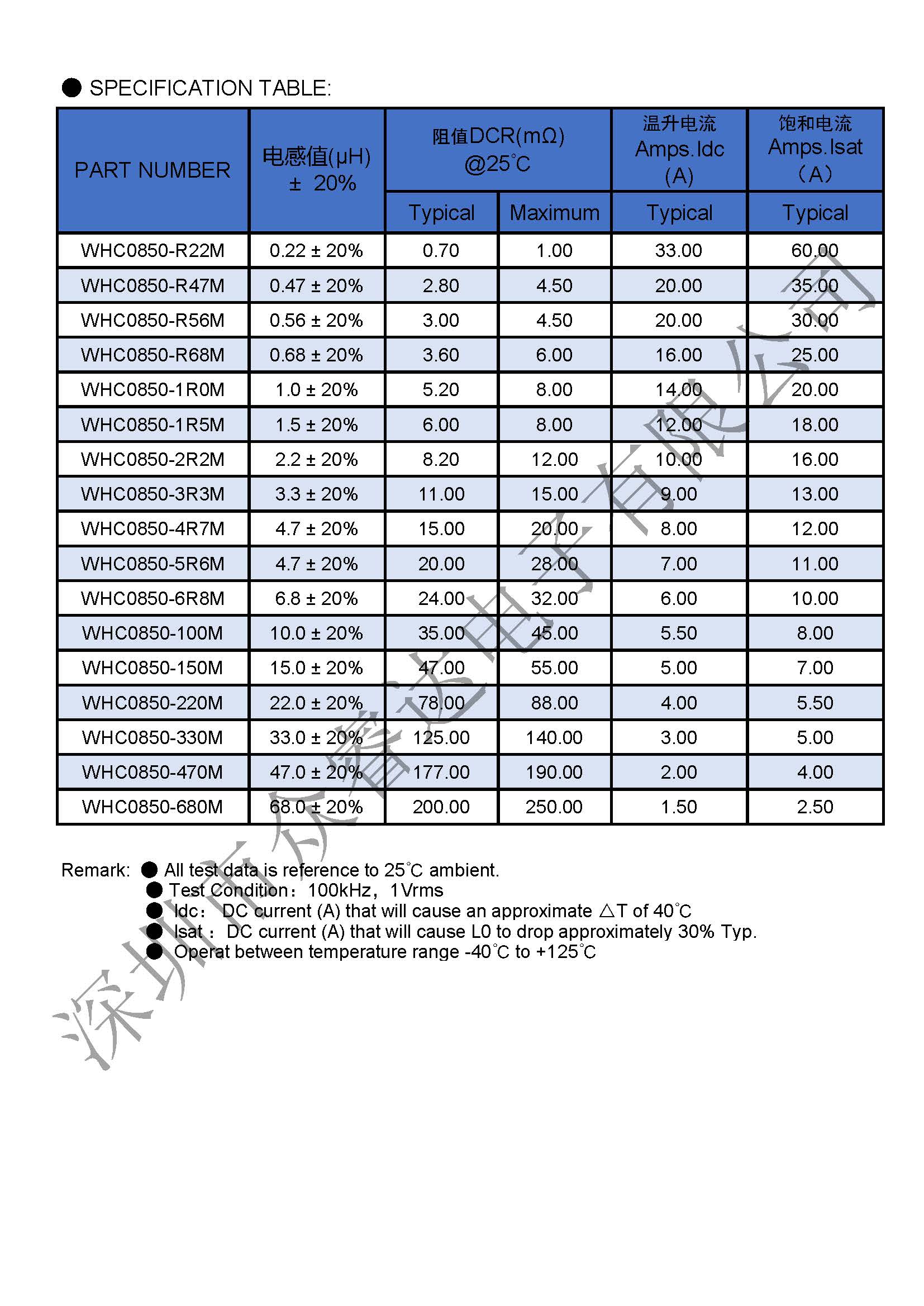 合金大电流电感WHC0850贴片功率一体成型电感8*8*5MM - 图2