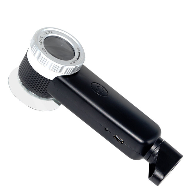 USB rechargeable magnifying glass, bright light flashlight, antique identification