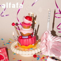 ALFAFA Xu May Cake Series Retro Wind Pink Profiled Small Crowdsourced original Birthday Gift Box Stacked of Incense Candle