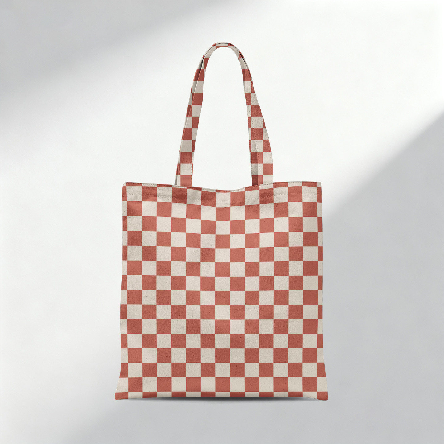 红棕经典棋盘格清新文创纪念手提袋定制帆布包印花图案单肩包定做,淘宝优惠券,粉丝福利购,淘宝优惠卷