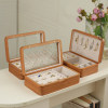 Solid wood earrings, studs and rings two-in-one storage box