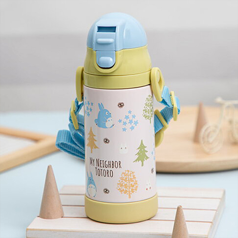 日本Skater宝宝带手柄保温杯替换便携吸管背带儿童保冷水杯 350ml - 图1