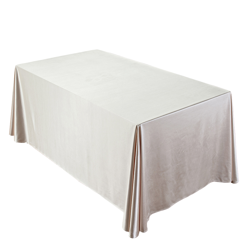 定制会议桌布轻奢高级感办公桌长方形台布厚纯色展会签到白色布艺