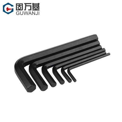 镀镍L型内六角扳手铁黑内六方螺丝刀工具套装英美制内六角六角匙 - 图1