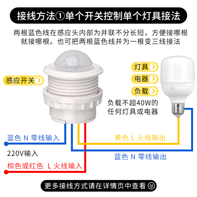 220v红外线人体感应器开关小头模块嵌暗装探头传楼道智能延时光声 - 图2