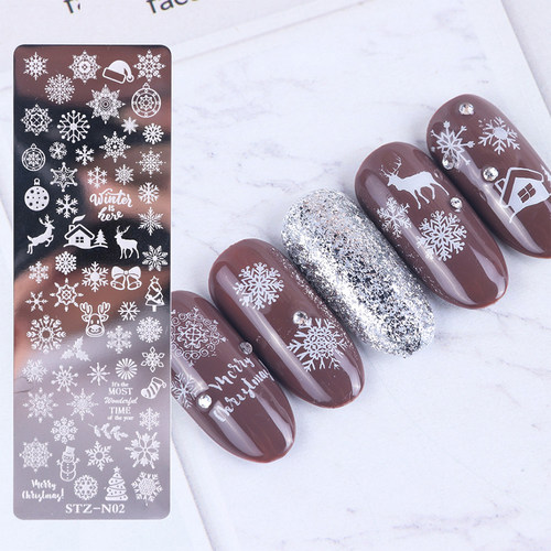 1 Set Nail Art Stamp Plates Nail Polish Print Leaf Flower - 图2