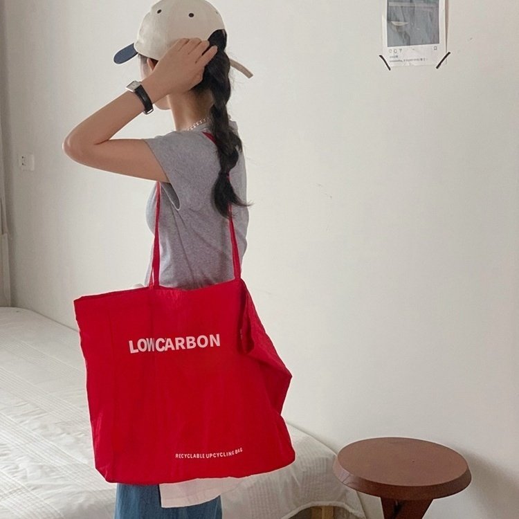 自制热巴同款大容量帆布包2026新款字母托特包ins慵懒松弛感布袋,淘宝优惠券,粉丝福利购,淘宝优惠卷