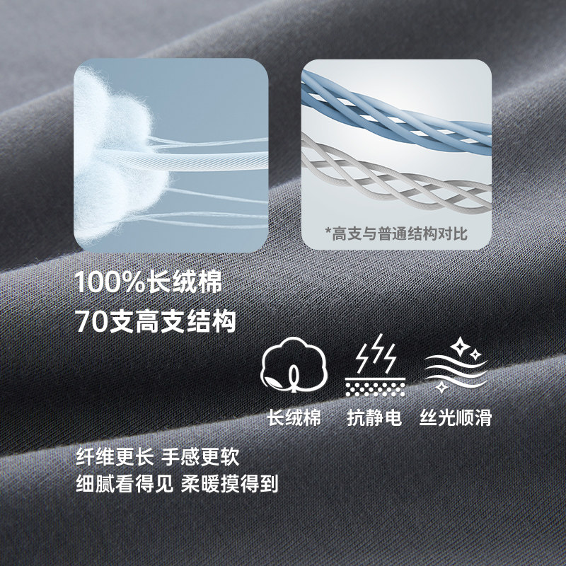 三枪保暖内衣男秋衣上衣纯棉v领秋冬70支长绒棉商务打底抗静电