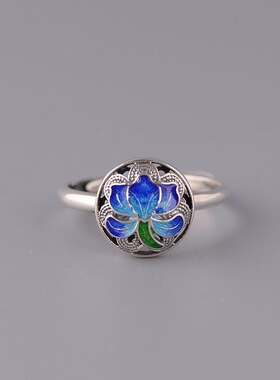 烧蓝工艺饰品简约开口莲花圆形民