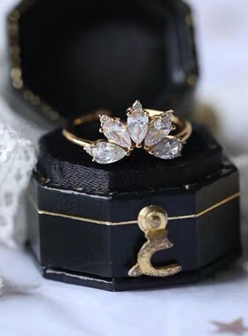 日系精致奢华美皇冠9银镀金开口