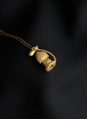 女款镀金项链配宝宝佛白玉玉吊坠