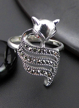 泰银复古开口戒指指环