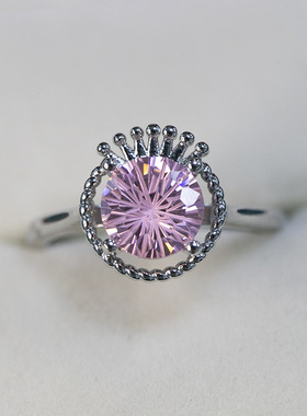 小王子皇冠托帕石黄晶戒指烟花切