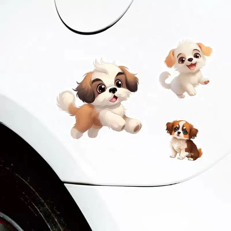 汽车贴纸呆萌跳跃狗狗动物车贴车门趣味电动车遮挡划痕装饰贴纸画,淘宝优惠券,粉丝福利购,淘宝优惠卷