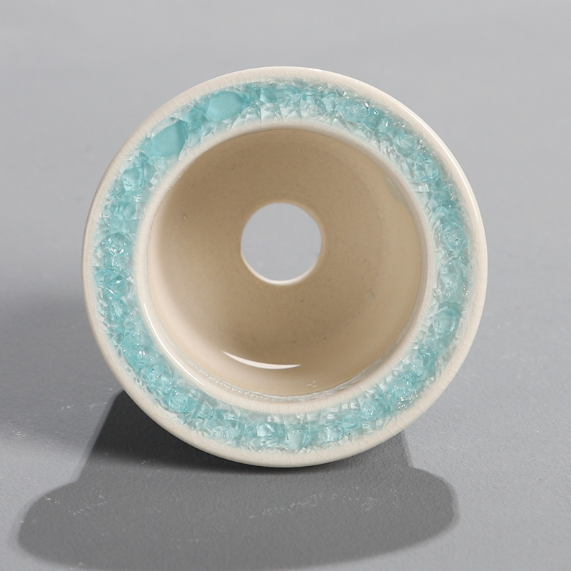 新品琉璃口多肉小花盆陶瓷帽檐盆手绘创意圆口冰裂开片迷你拇指盆 - 图0