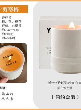 香里藏诗浪漫藏字表白轻奢石膏香薰蜡烛持久房间家用熏香生日