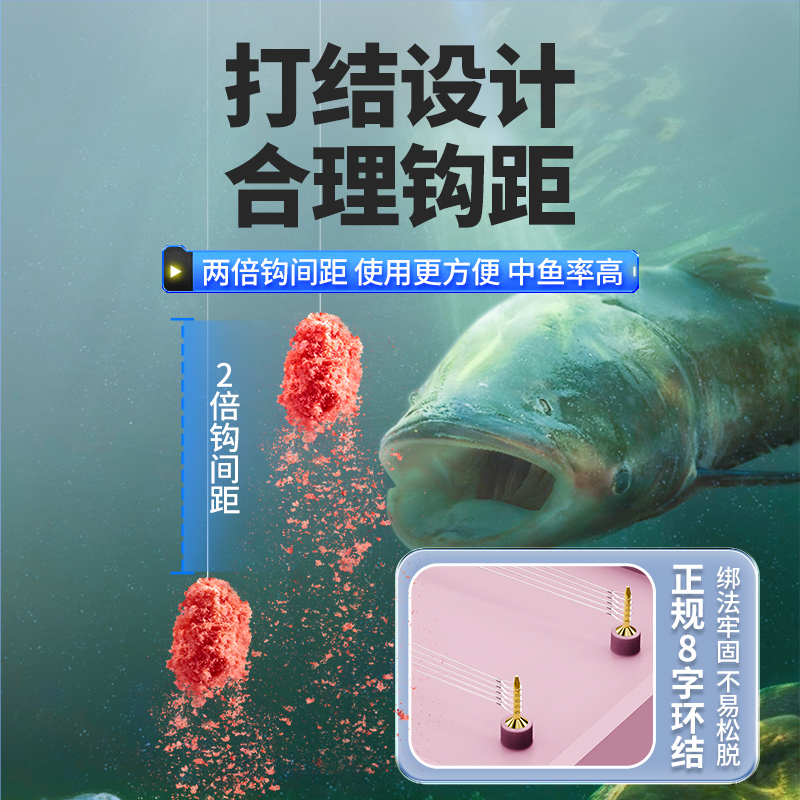 川泽升级鲢鳙新关东无刺鱼钩正品绑好子线双钩成品浮钓鲢鳙钓组 - 图2