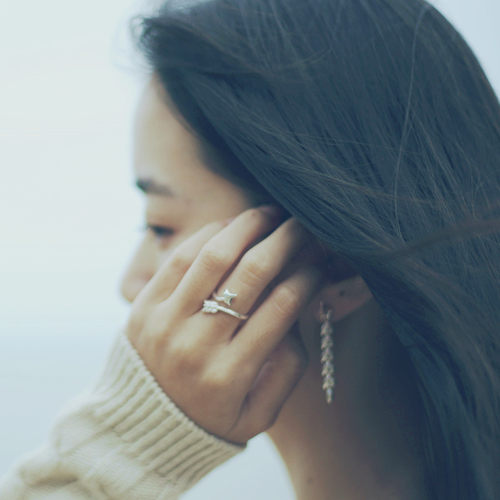 《驯养》戒指小王子系列简约S925开口纯银麦穗情侣对戒女男首饰 - 图0