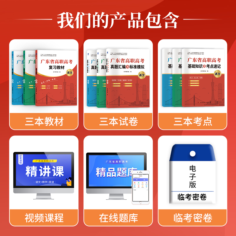 官方正版广东省高职高考2025教材3+证书高职高考考试复习资料2024历年真题模拟试卷语文数学英语3三加中职生对口升学单招考资料书 - 图1