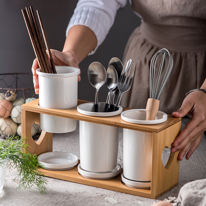 日式简约陶瓷筷子筒家用厨房筷子收纳盒筷子笼筷子筒筷子收纳盒,淘宝优惠券,粉丝福利购,淘宝优惠卷