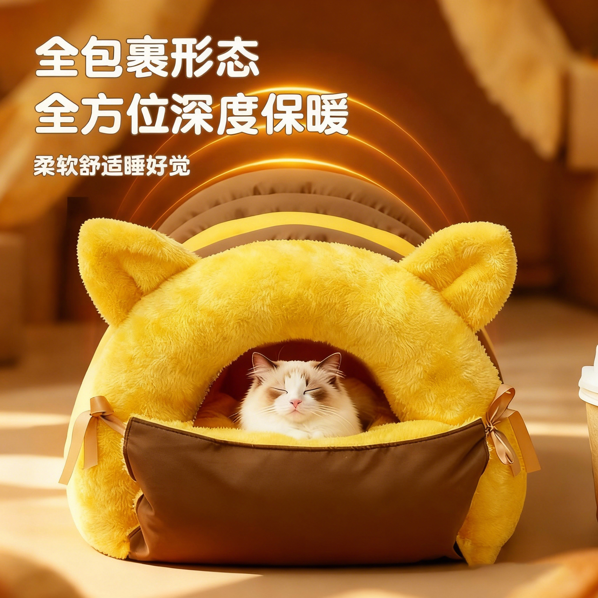 猫窝冬季保暖加厚封闭式加绒猫窝床冬天安全感沙发宠物狗窝猫咪窝,淘宝优惠券,粉丝福利购,淘宝优惠卷