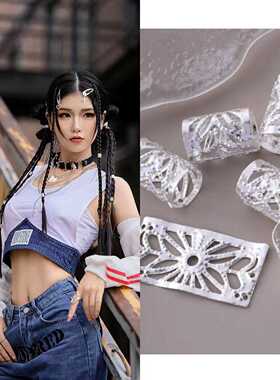 编发金色银色女童彩色街舞韩版头饰脏辫爵士舞个性辫子头绳发带