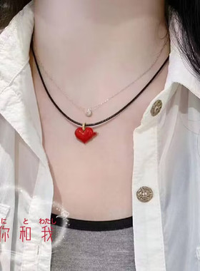 帝王砂爱心吊坠天然朱砂情侣礼物