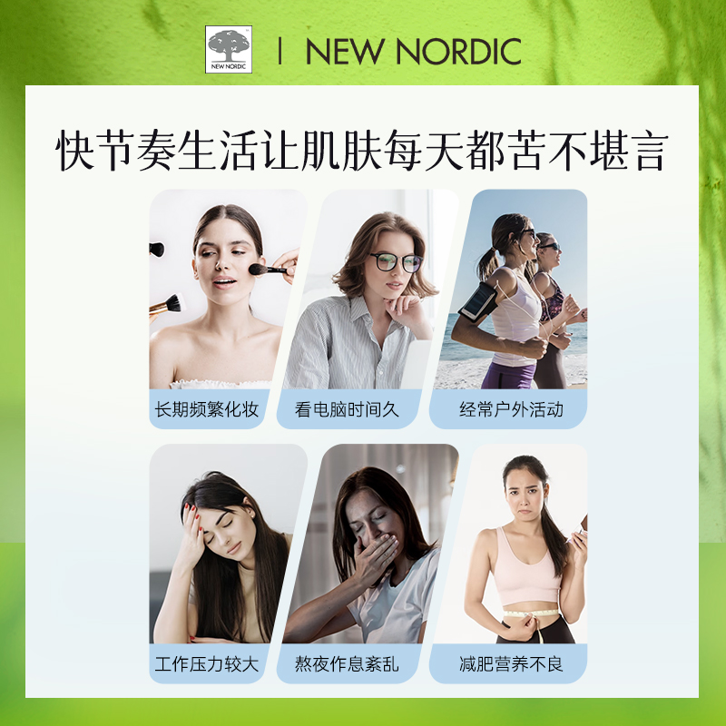 NewNordic小银树草本清颜片精华片60片植物萃取复配烟酰胺维C口服